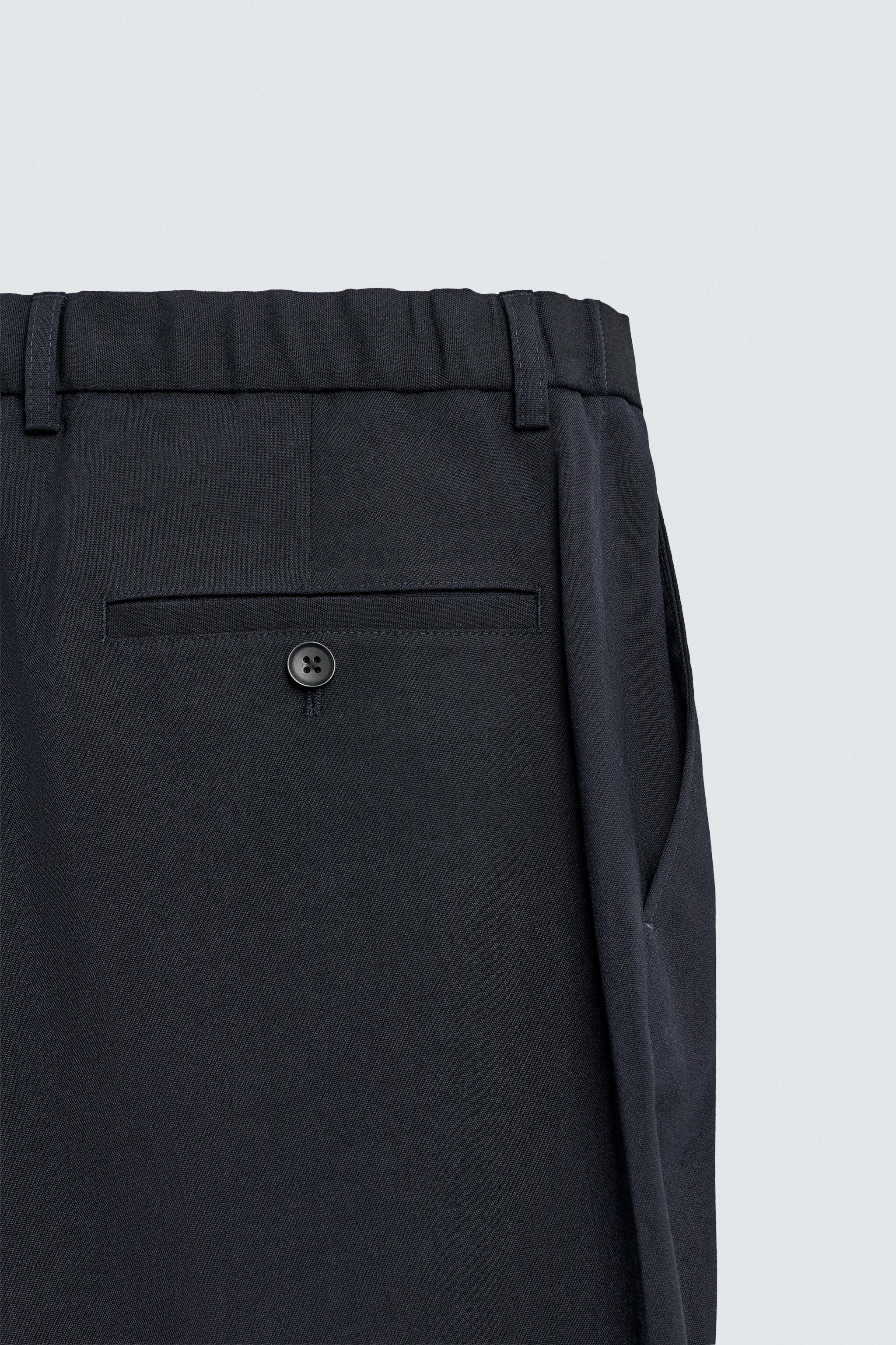 PANTALON REGULAR FIT EN LAINE SANS REPASSAGE